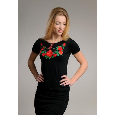 Embroidered t-shirt "Roses"